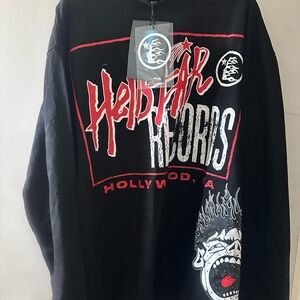 Hellstar studio Records Black Graphic Long Sleeve Shirt